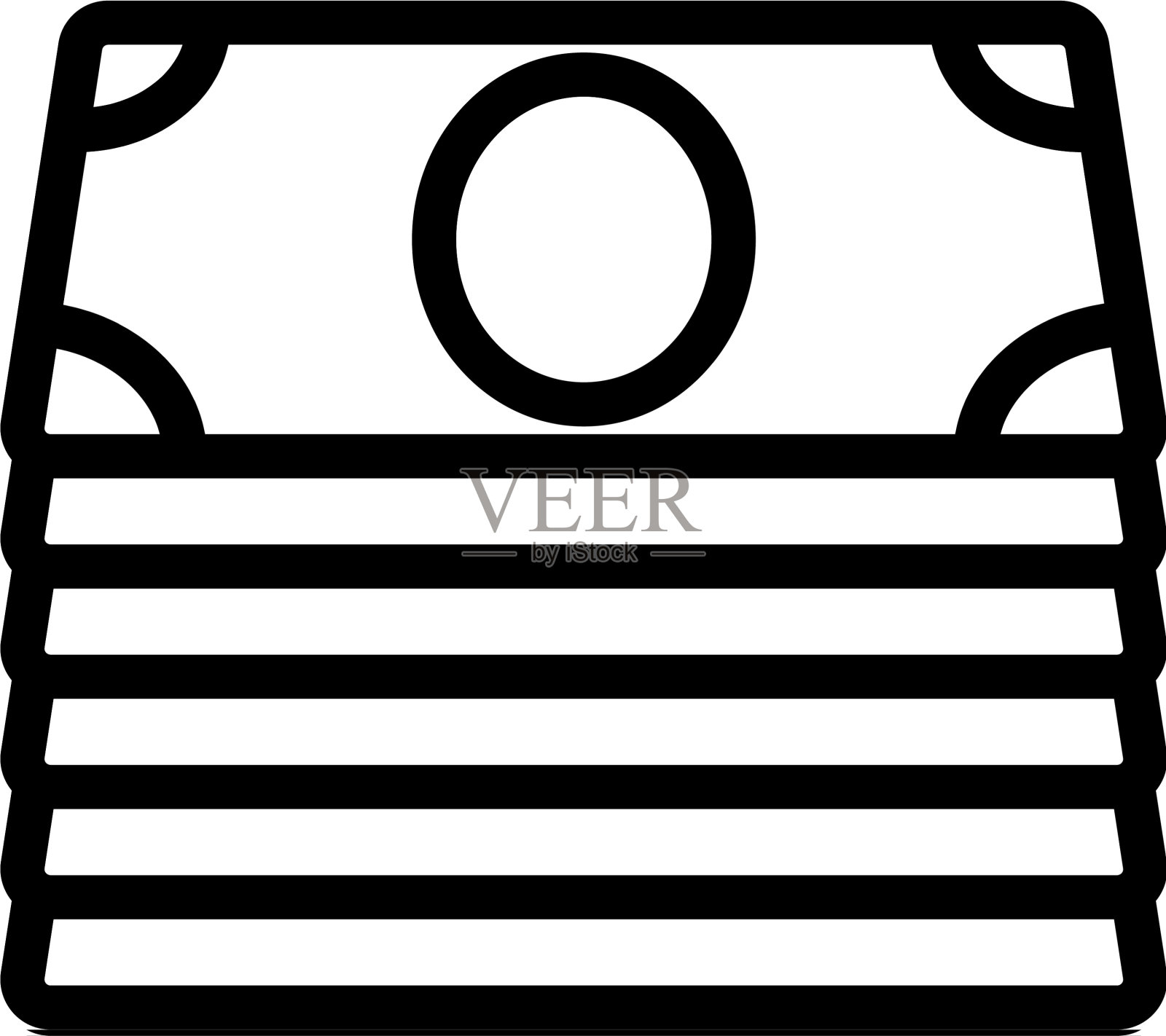 一叠钞票的图标轮廓图标素材