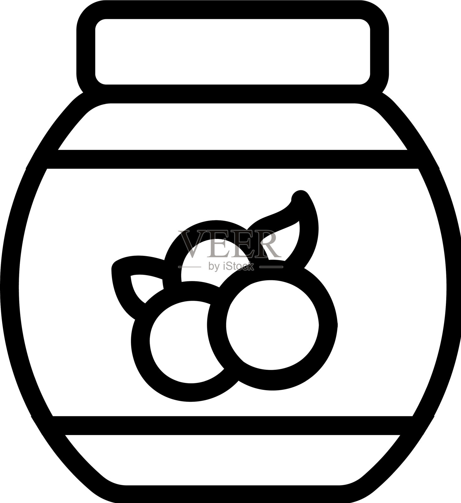 蓝莓果酱图标轮廓图标素材