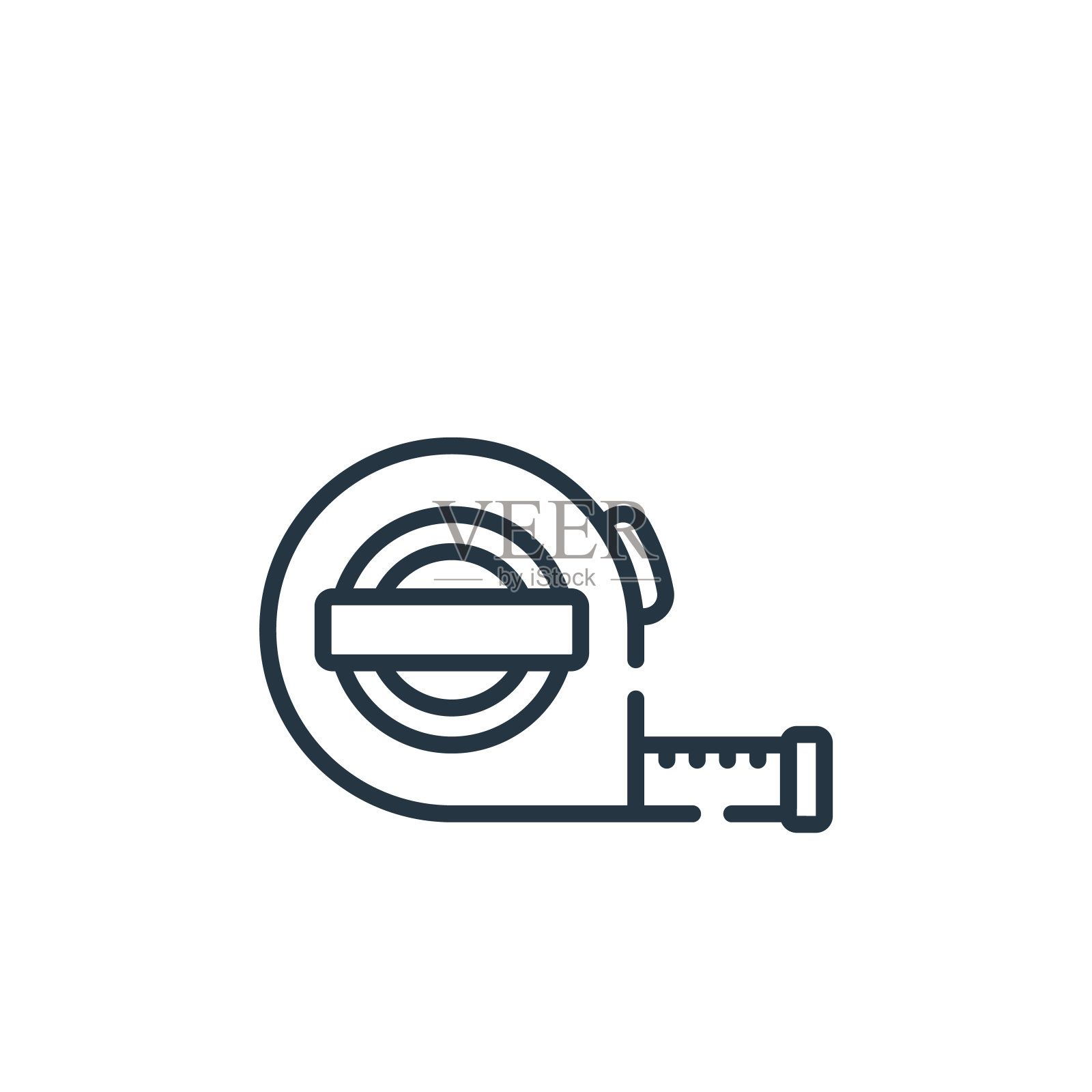 测量磁带矢量图标孤立在白色背景上。轮廓线,细线卷尺图标,用于网站设计和移动,应用程序开发。细线测量卷尺轮廓图标矢量。插画图片素材