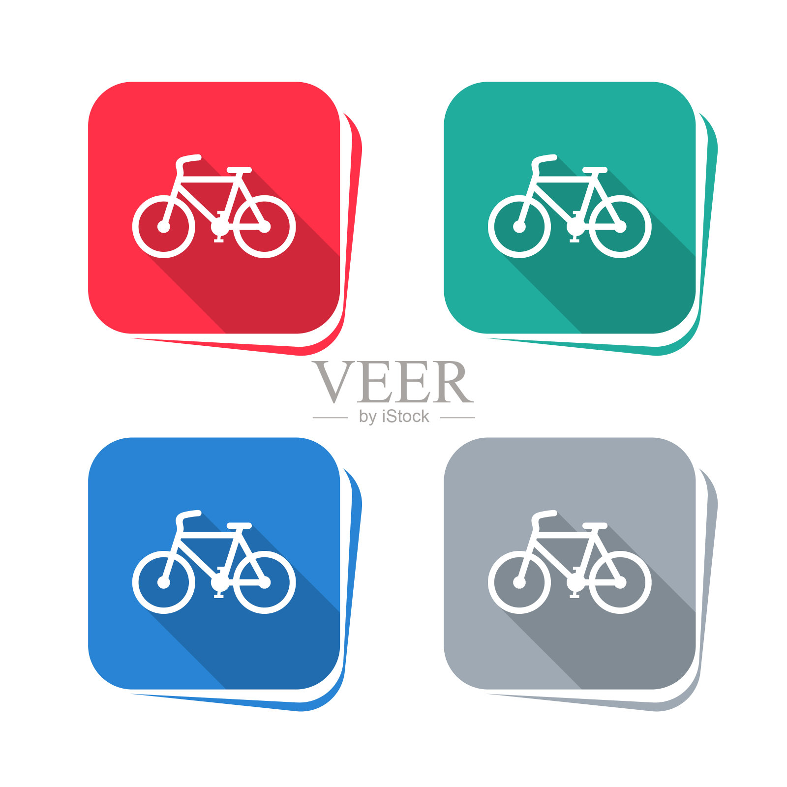 自行车图标上的方形按钮图标素材