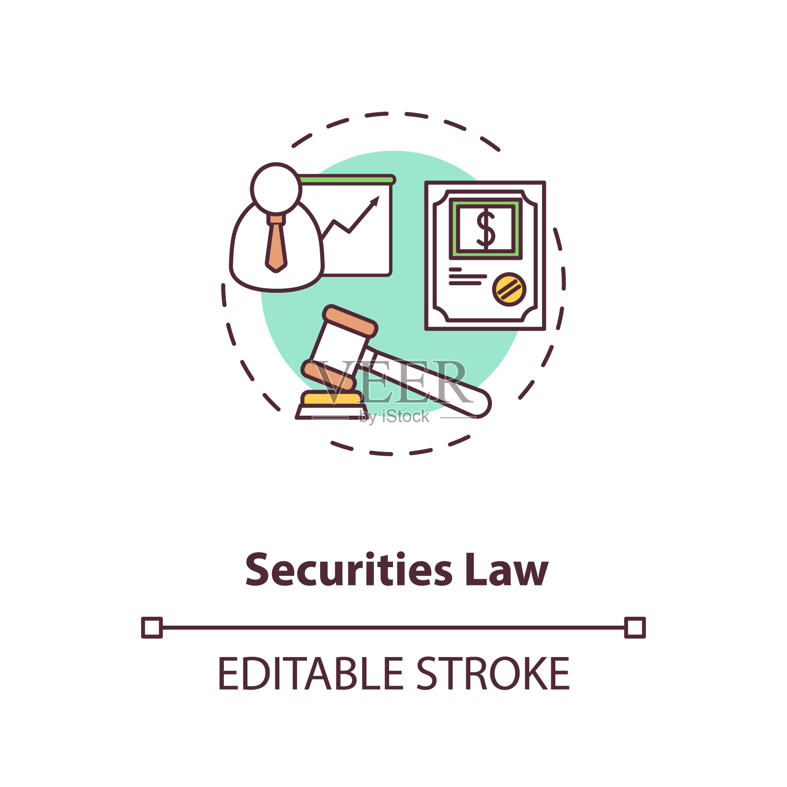 证券法概念图标插画图片素材