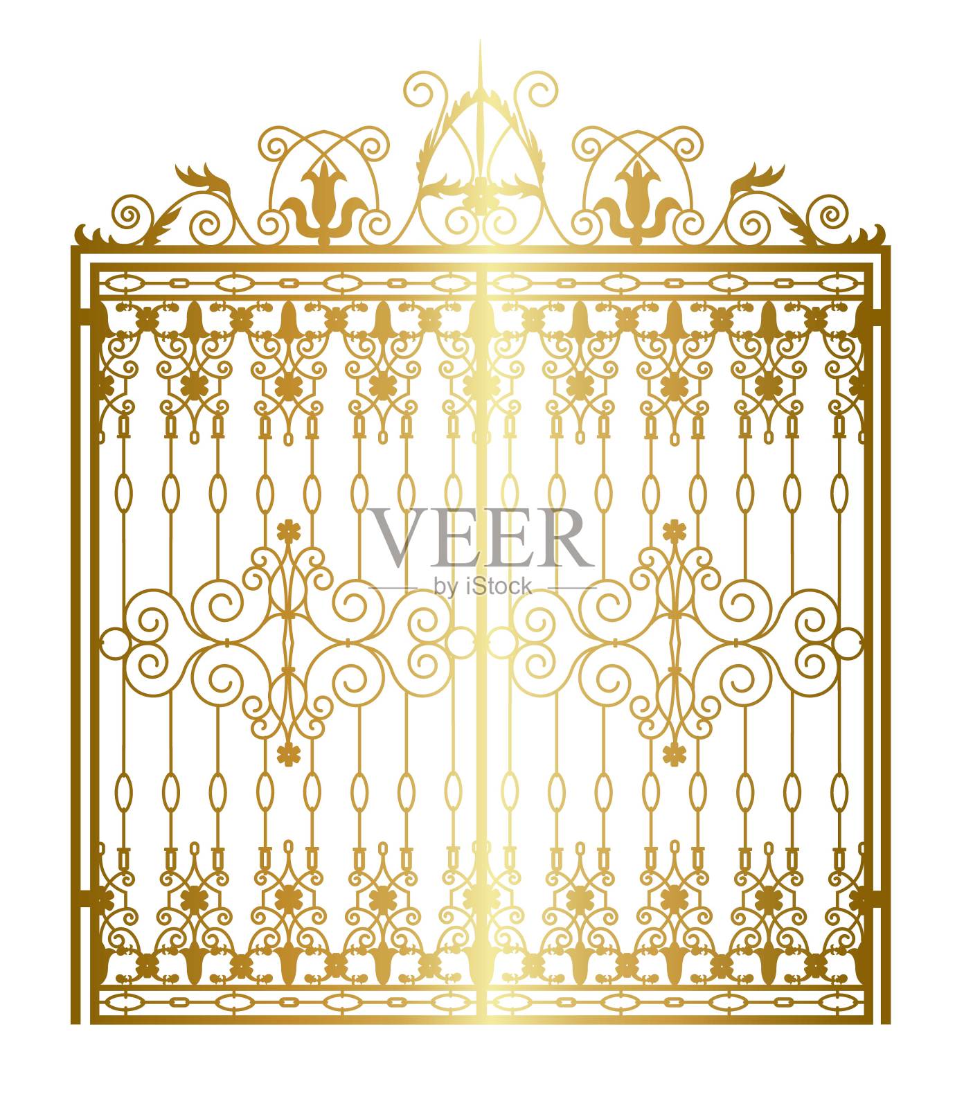 金锻造门插画图片素材