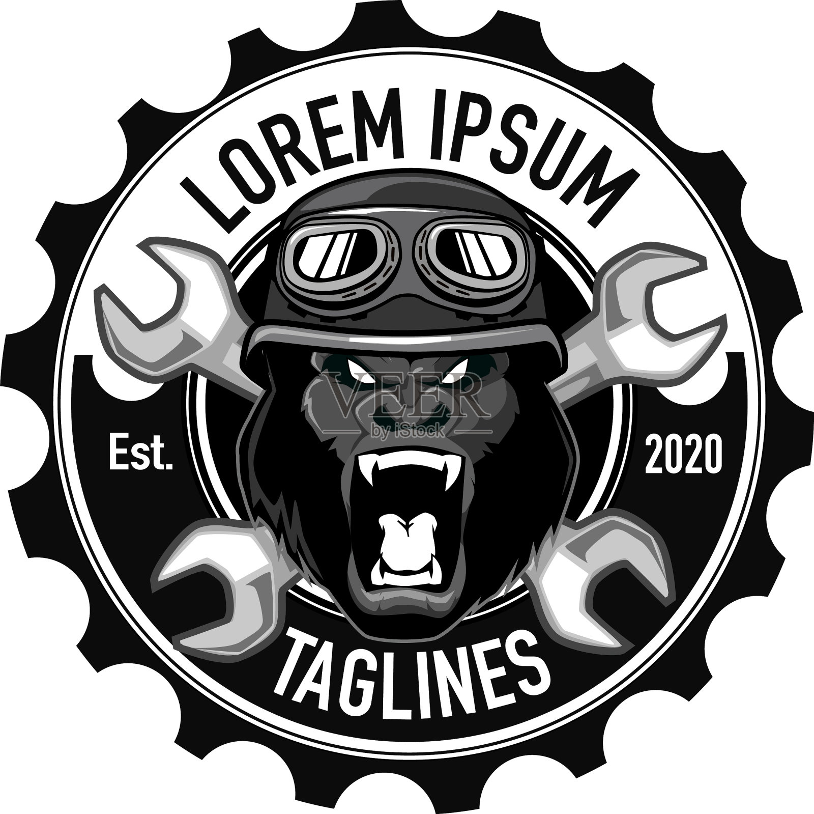 大猩猩汽车运动标志设计元素图片