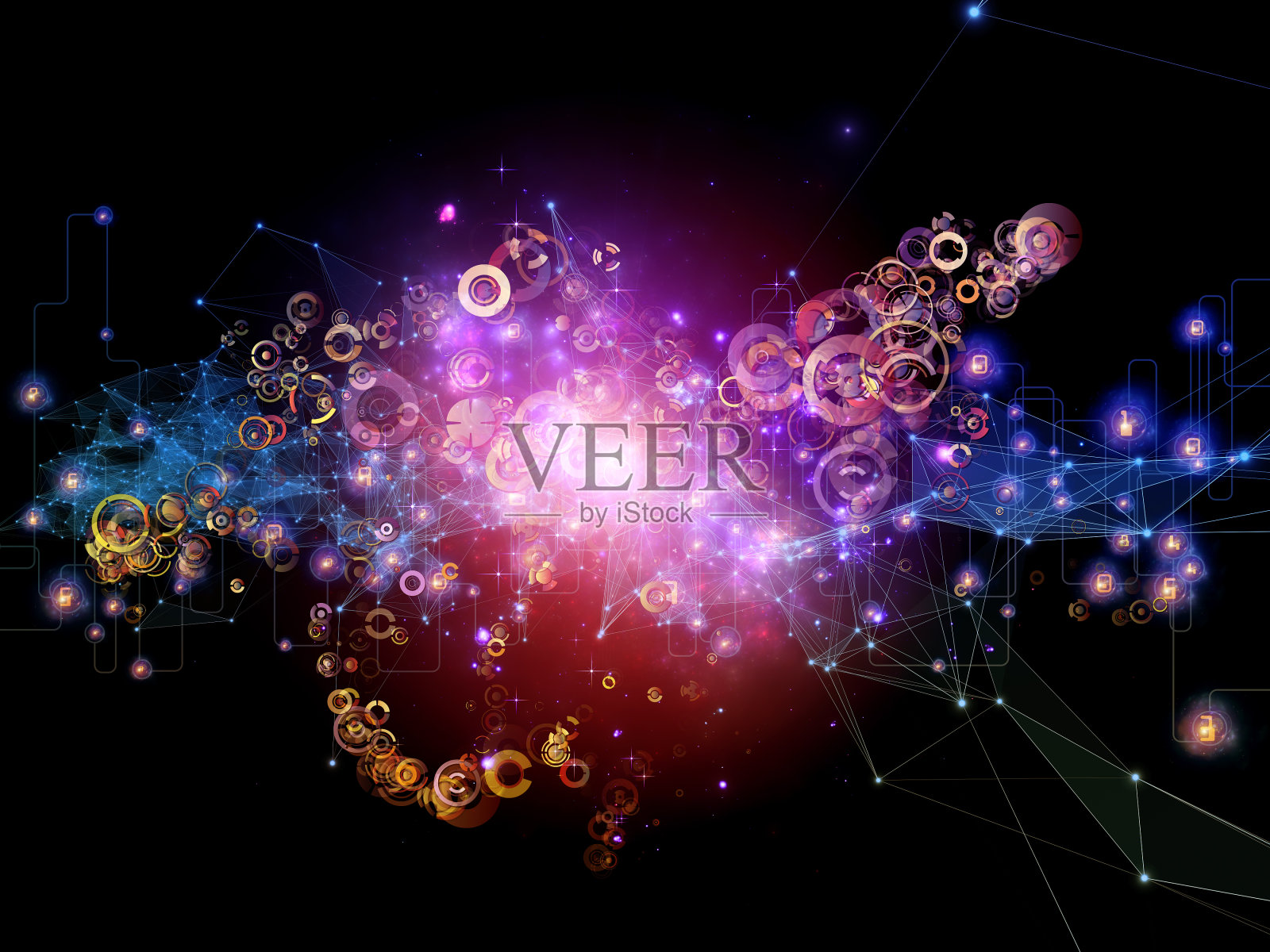 虚拟网络云插画图片素材