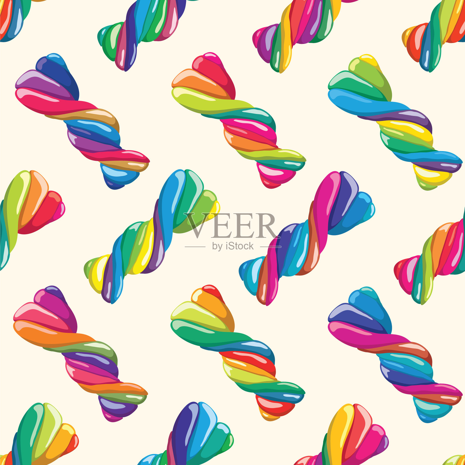 无缝图案扭曲棒棒糖插画图片素材