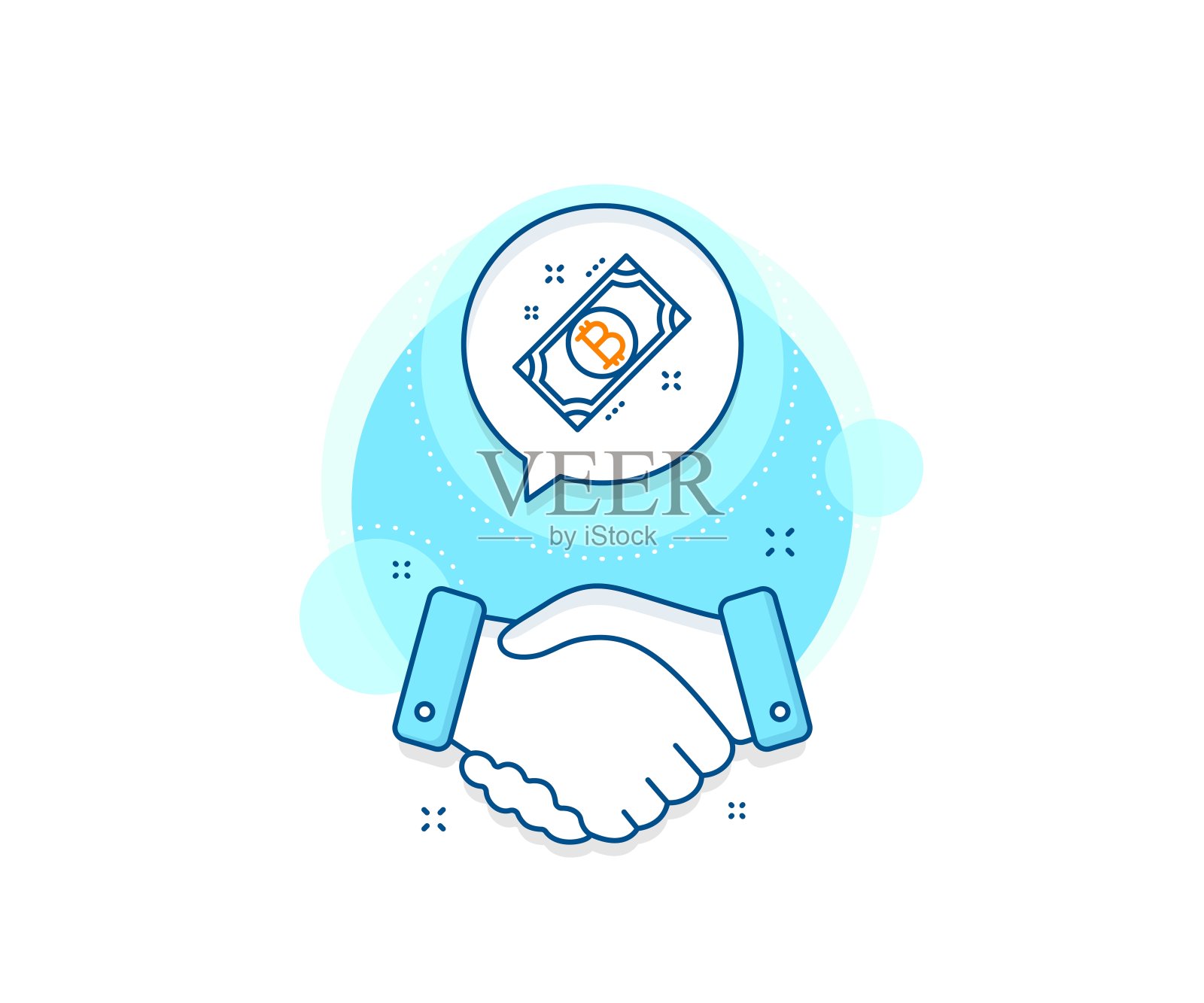 比特币行图标。Cryptocurrency现金的迹象。向量插画图片素材