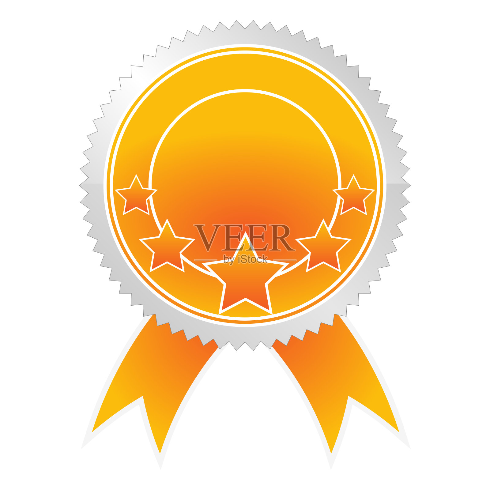 橙色奖的获奖绶带插画图片素材