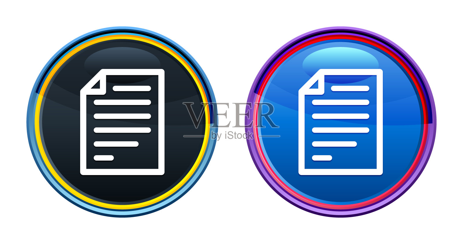 页面图标艺术玻璃圆形按钮集插图图标素材