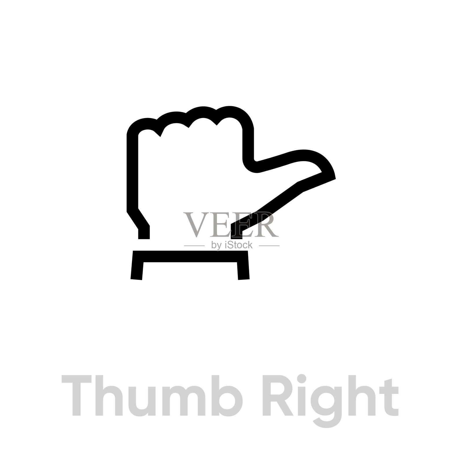 拇指向上右向下图标。可编辑的行向量。插画图片素材