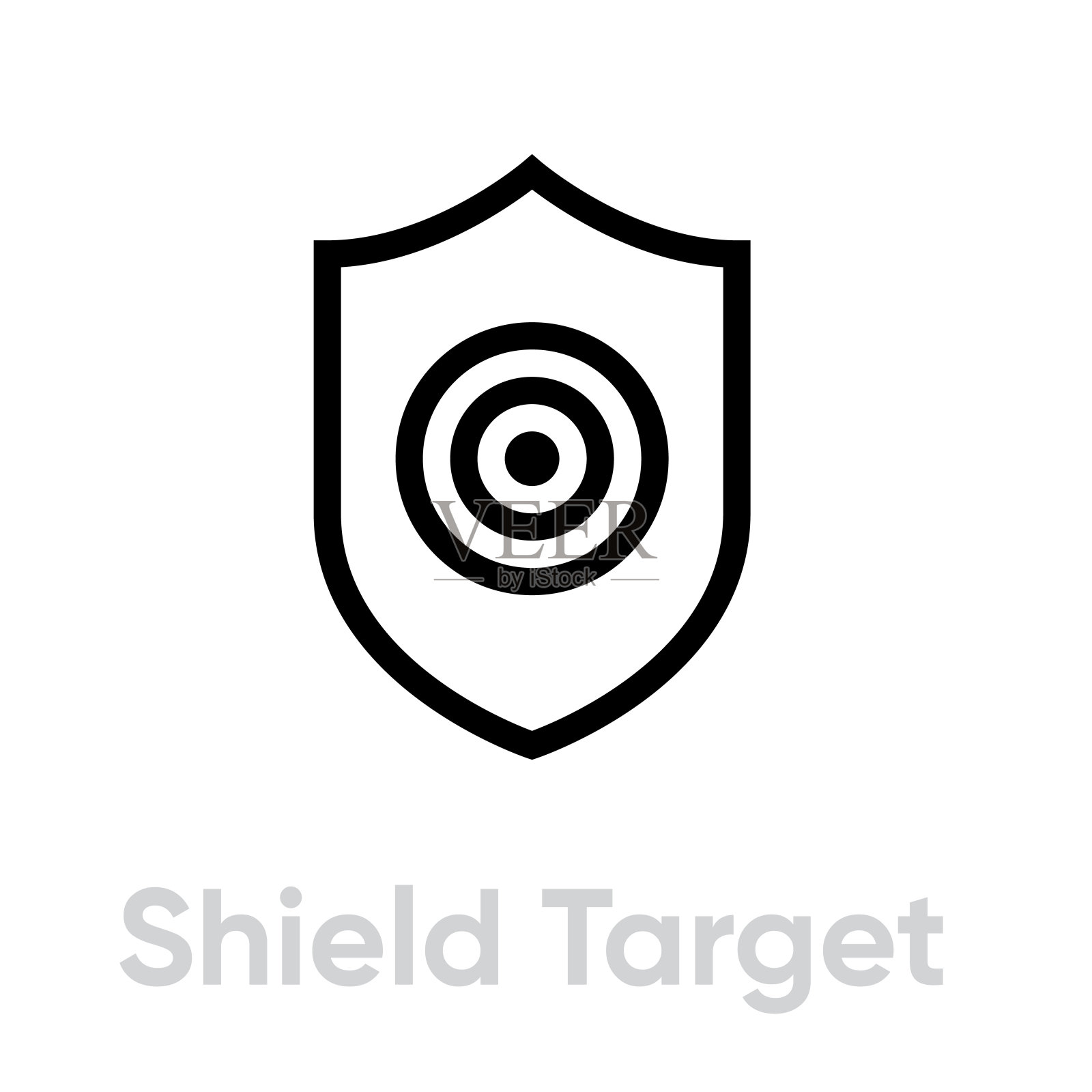 盾牌目标图标可编辑线条矢量图插画图片素材
