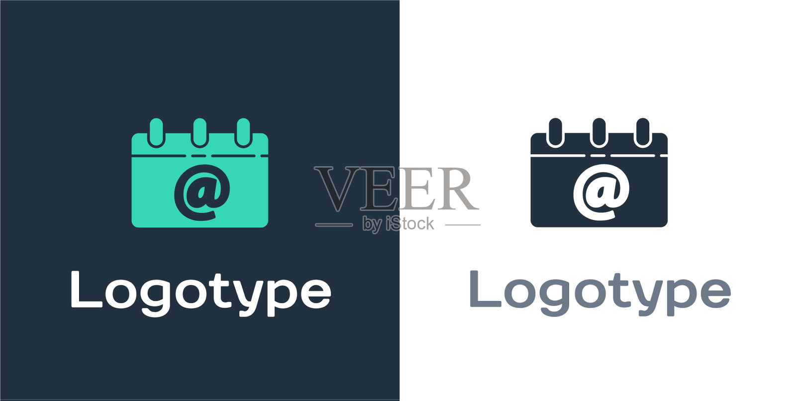 标识型日历与电子邮件图标隔离图标素材