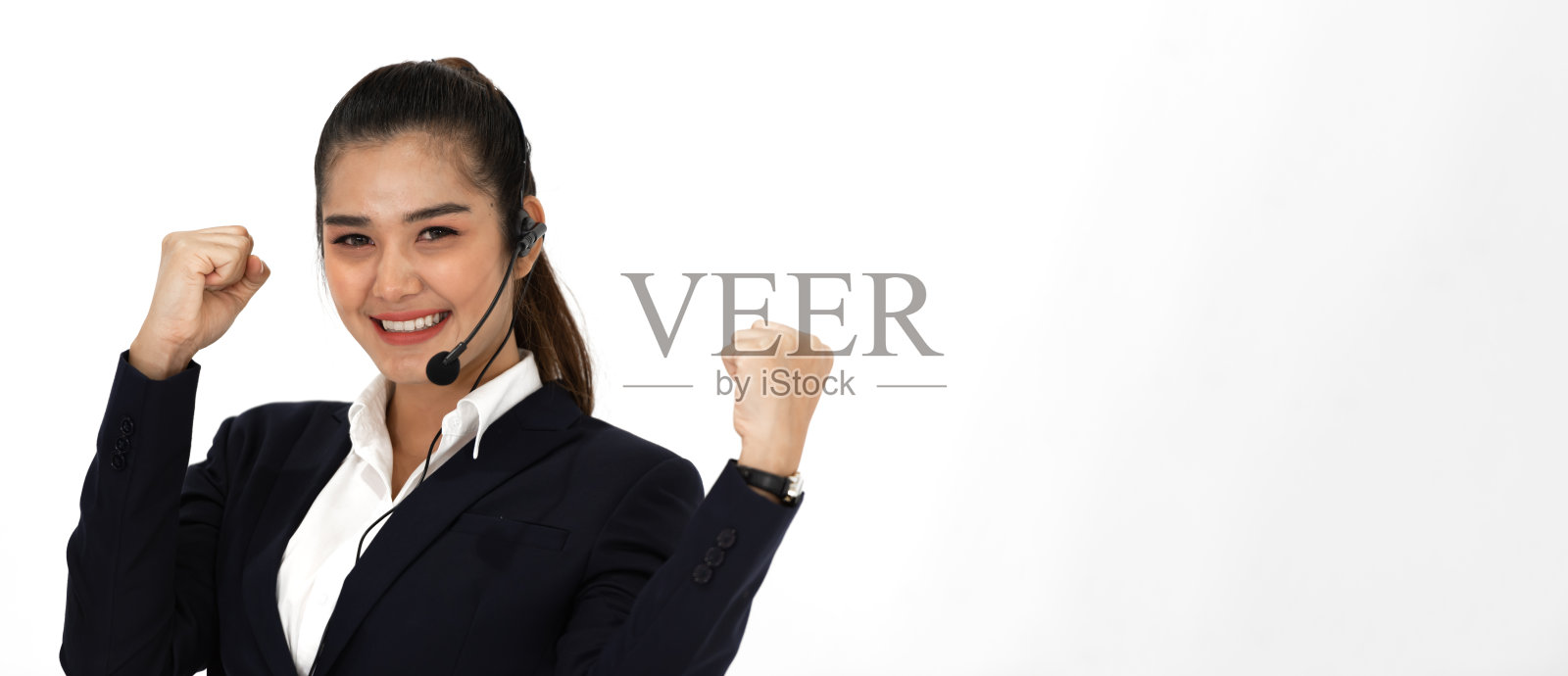 业务客户电话和视频呼叫中心服务。照片摄影图片