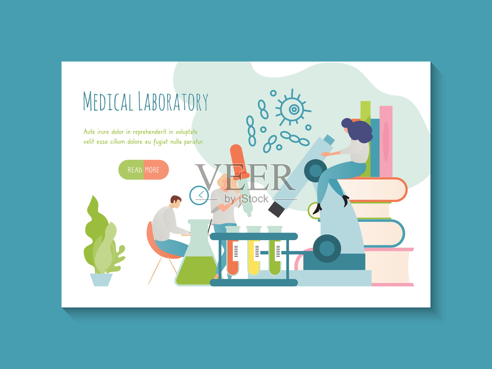 医学实验室的卡通插画图片素材