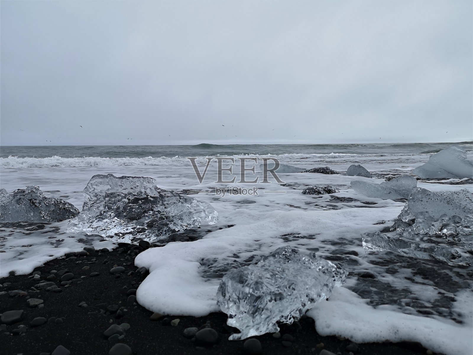 冰岛的风景-黑沙滩照片摄影图片