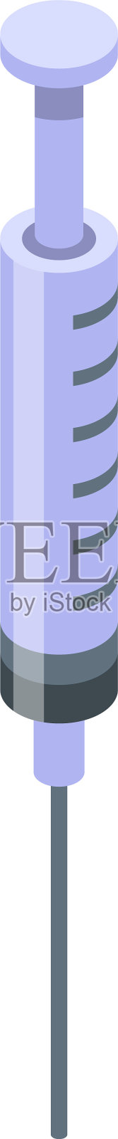 医用注射器图标等距样式插画图片素材
