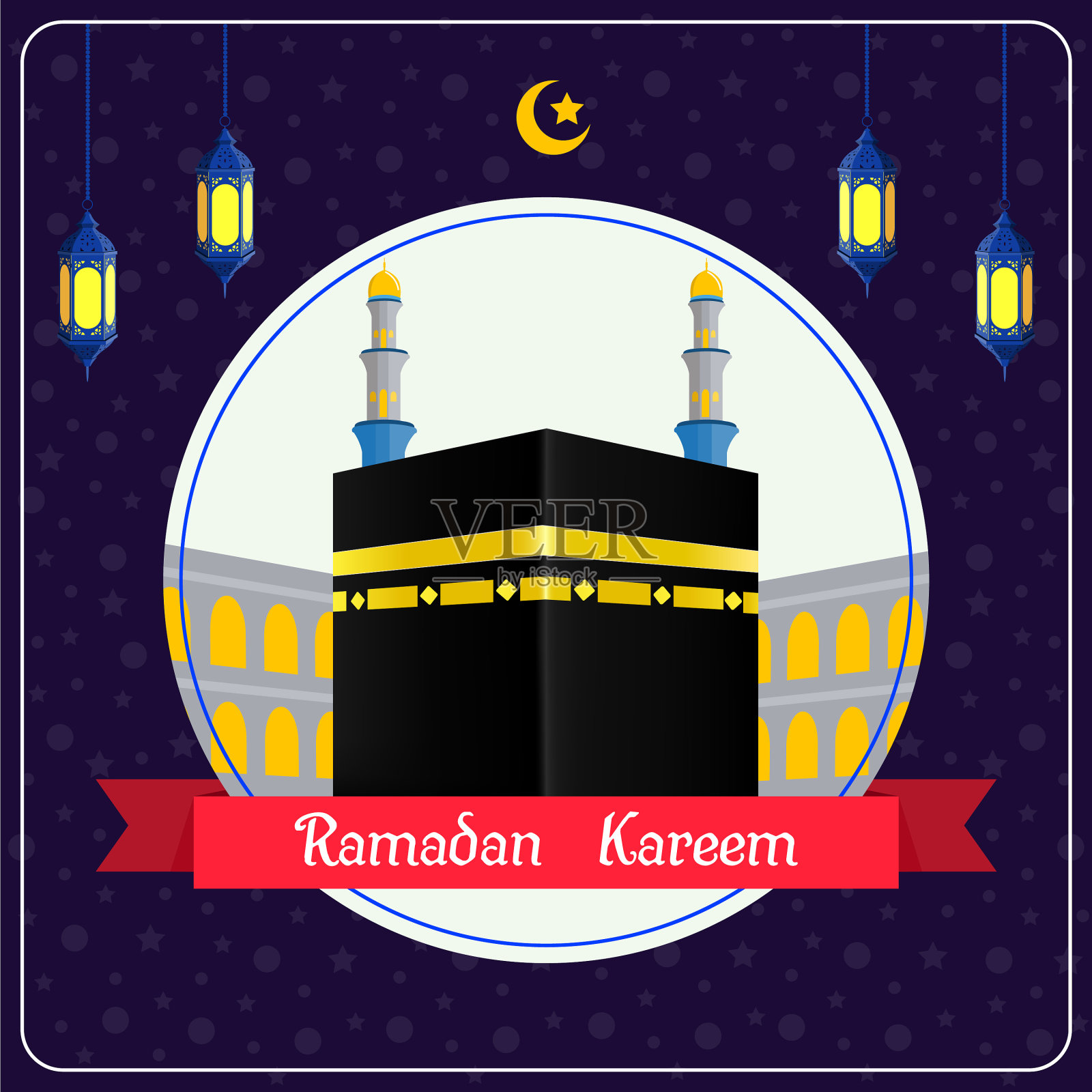 marhaban ya hajj kaaba的背景报道插画图片素材