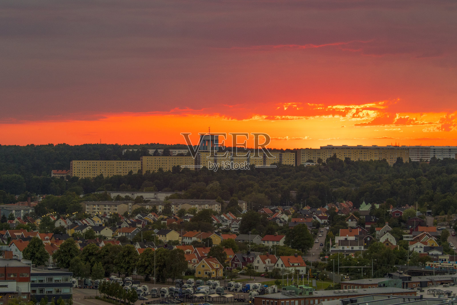瑞典哥德堡日落之光照片摄影图片