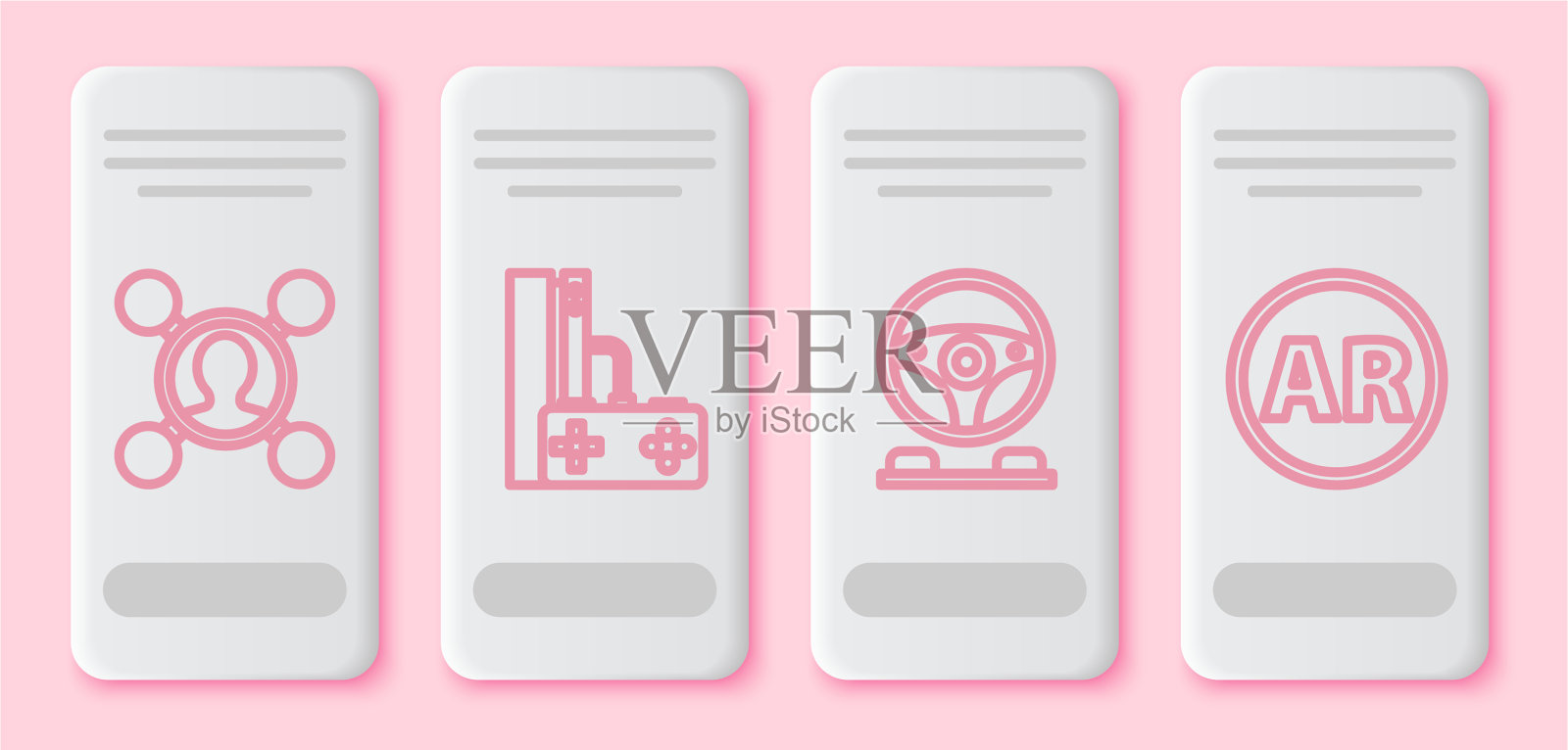 设定线共享游戏控制台与操纵杆赛车插画图片素材