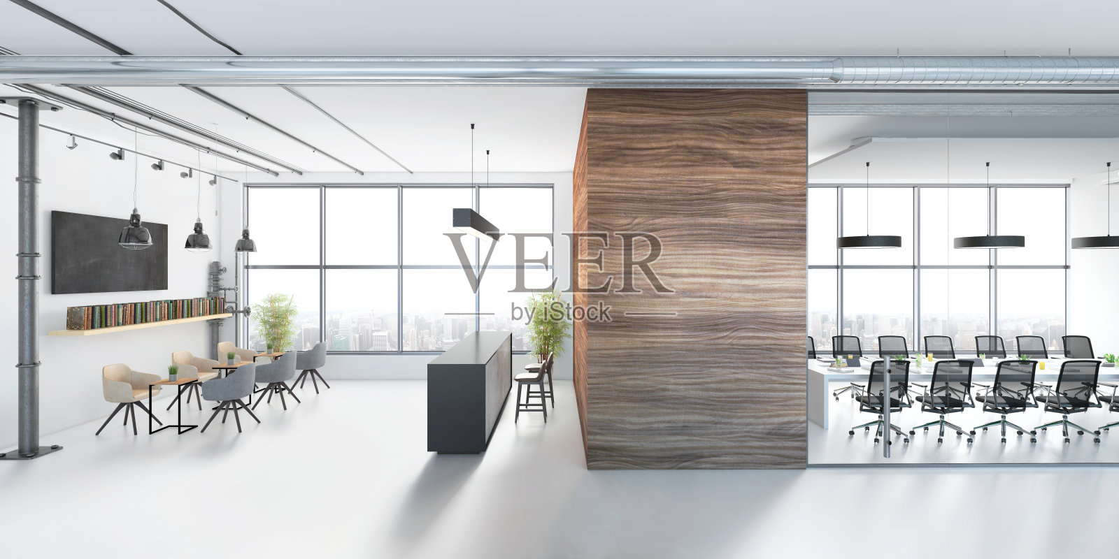 现代开放式办公室室内照片摄影图片