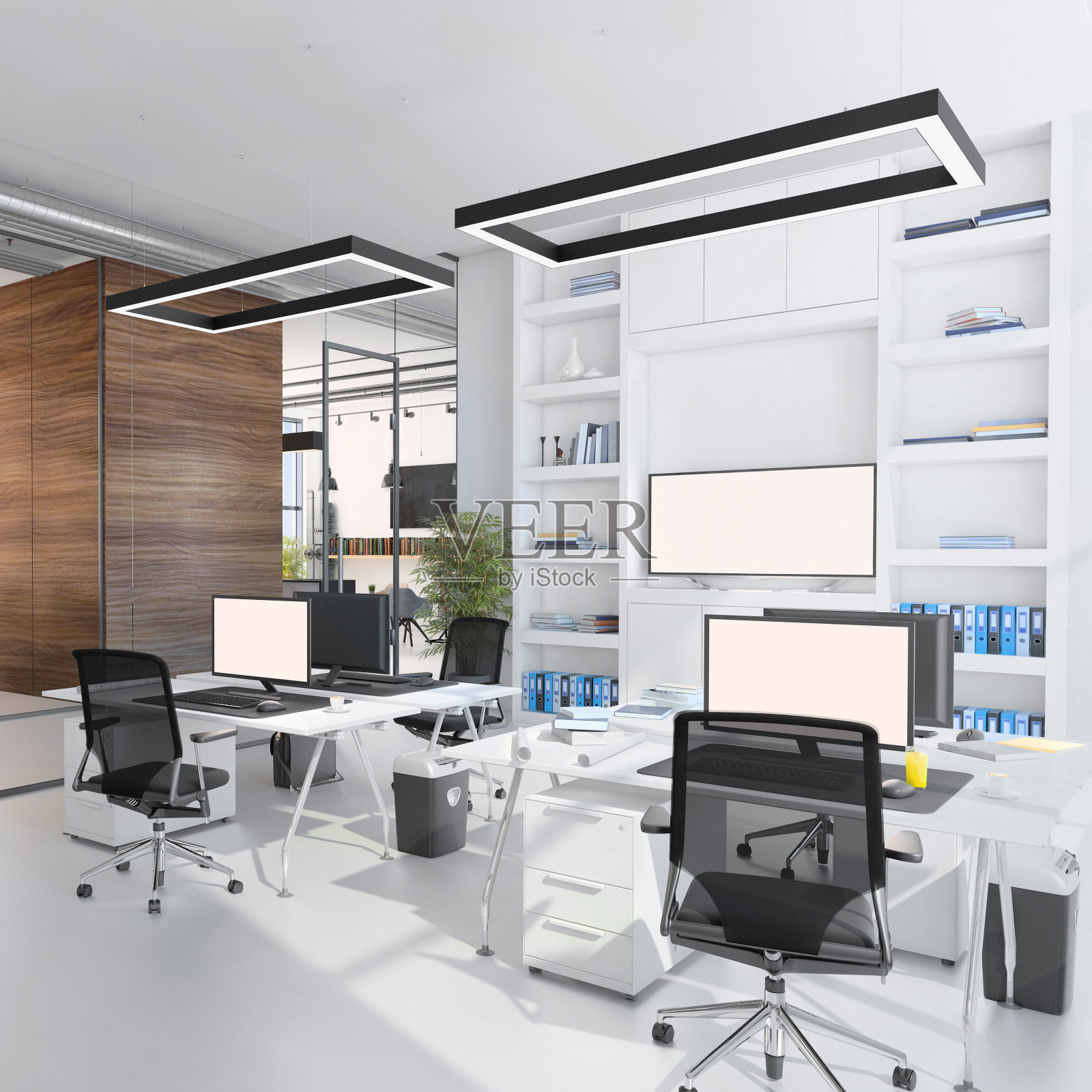 现代办公室内部照片摄影图片