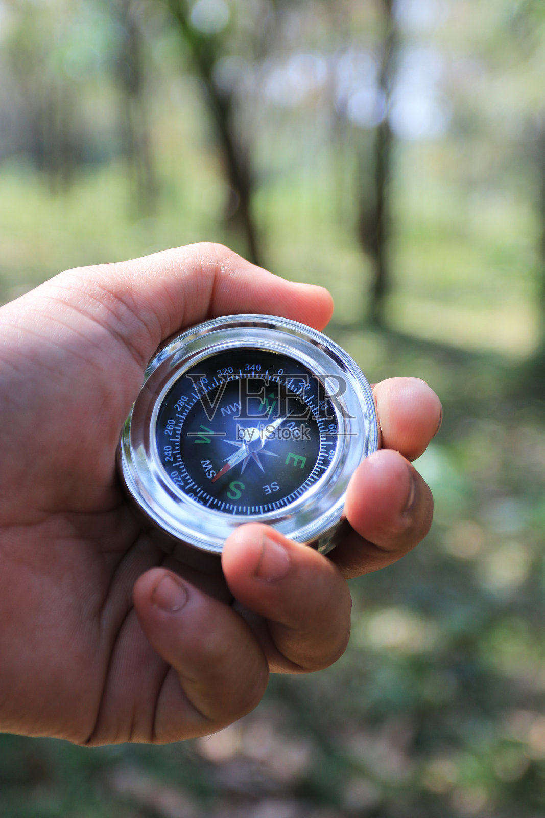手掌中的指南针照片摄影图片