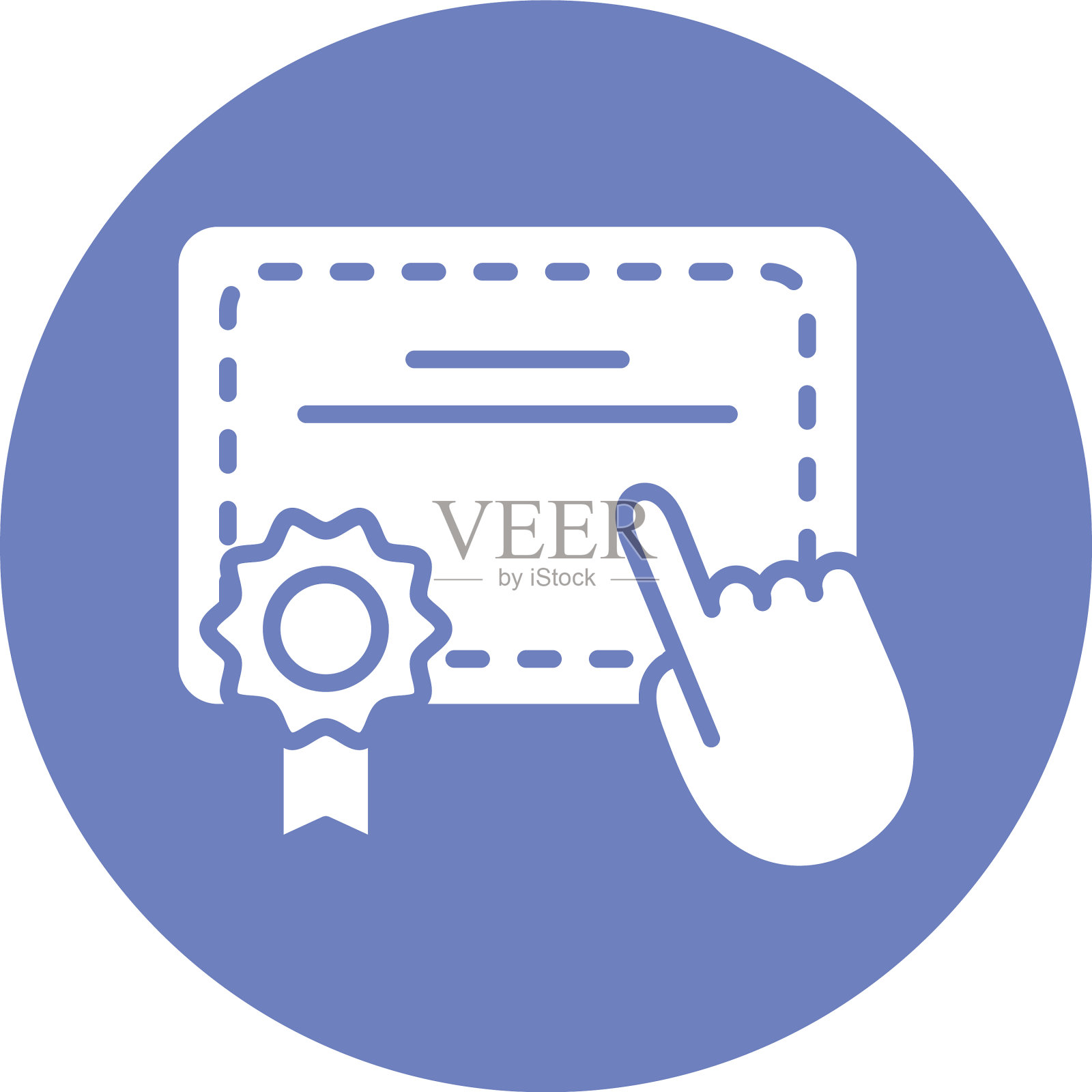 毕业证书附有手标块插画图片素材