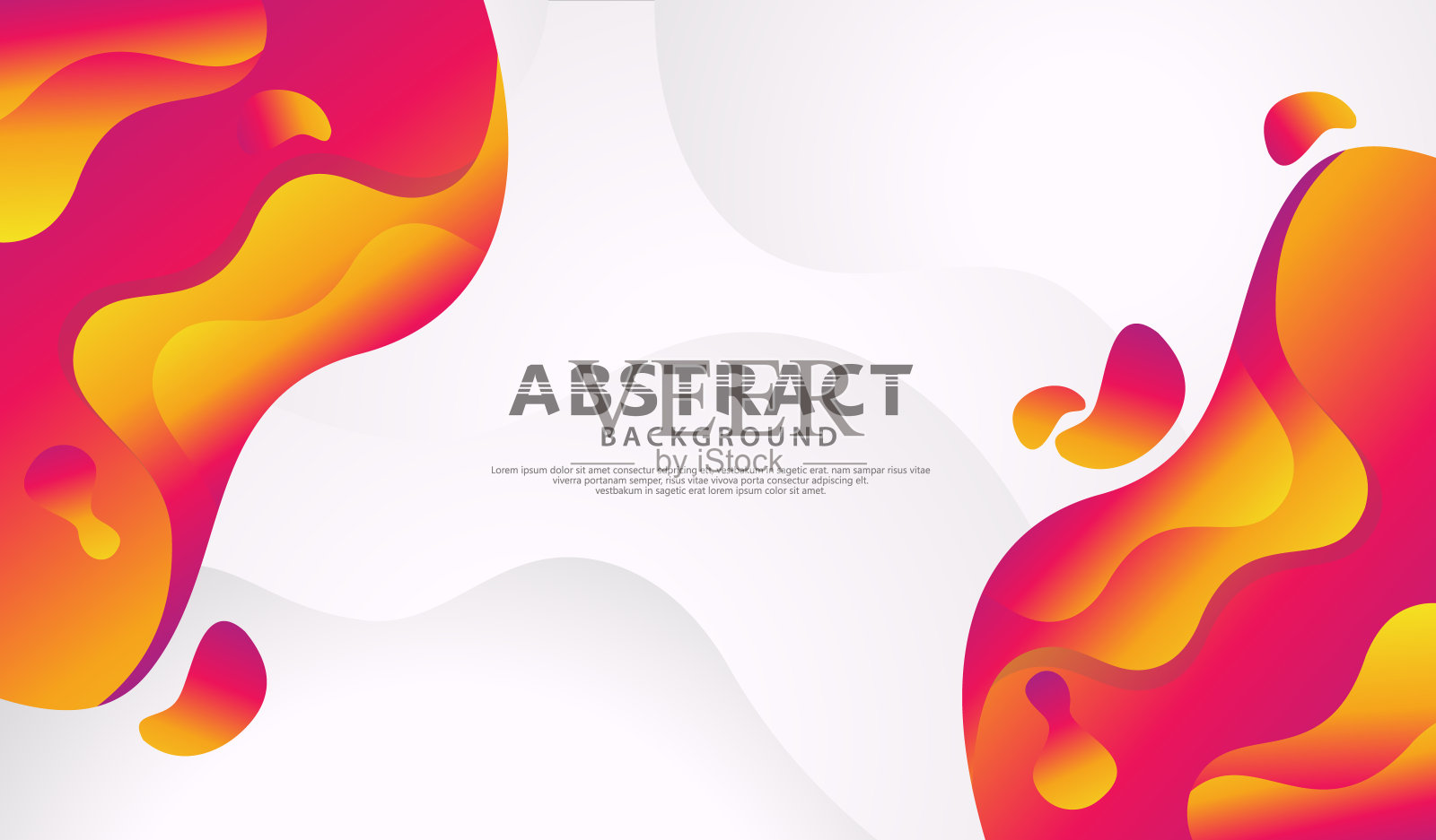 动态风格的旗帜设计与流体颜色梯度元素。创意说明插画图片素材