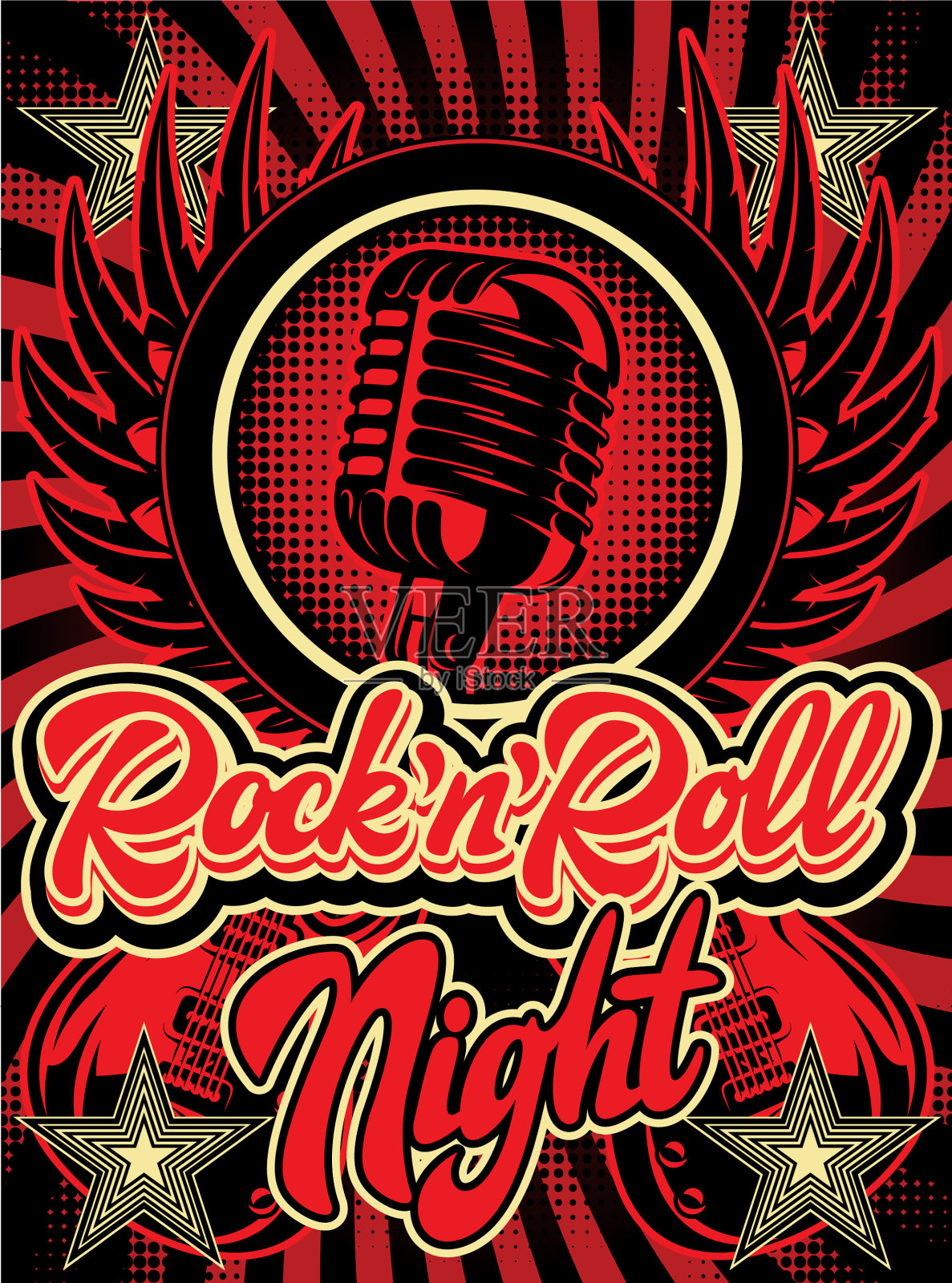 色彩与麦克风翼舞台插画图片素材