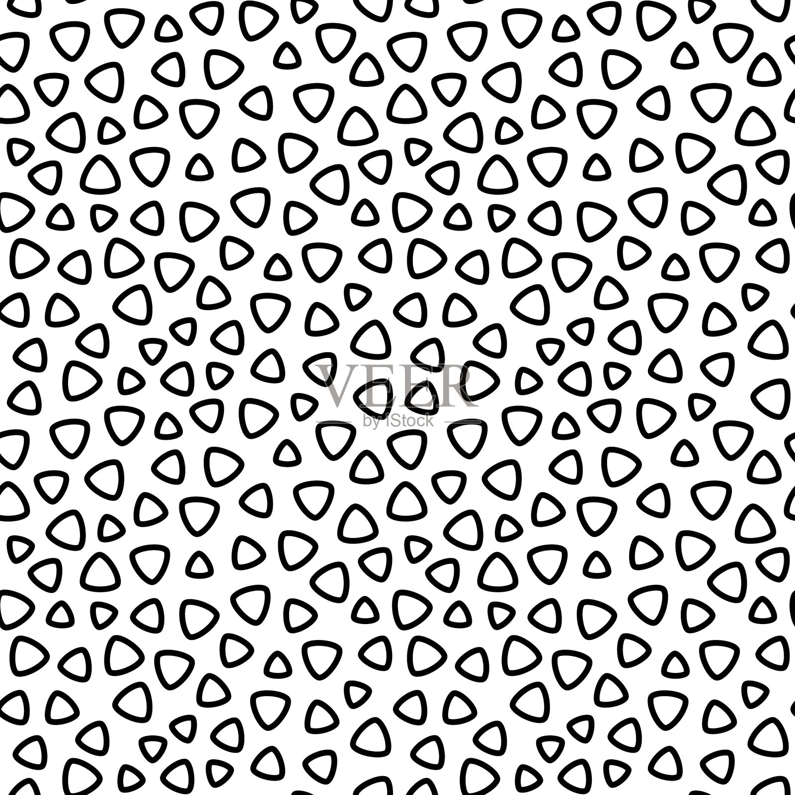 黑白无缝图案圆角线数字插画图片素材