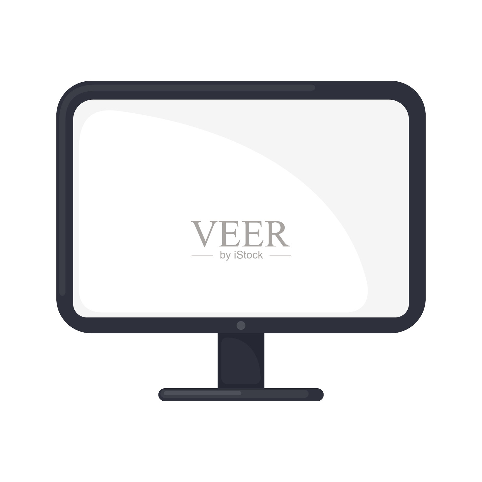 计算机显示器图标在平面风格隔离上图标素材