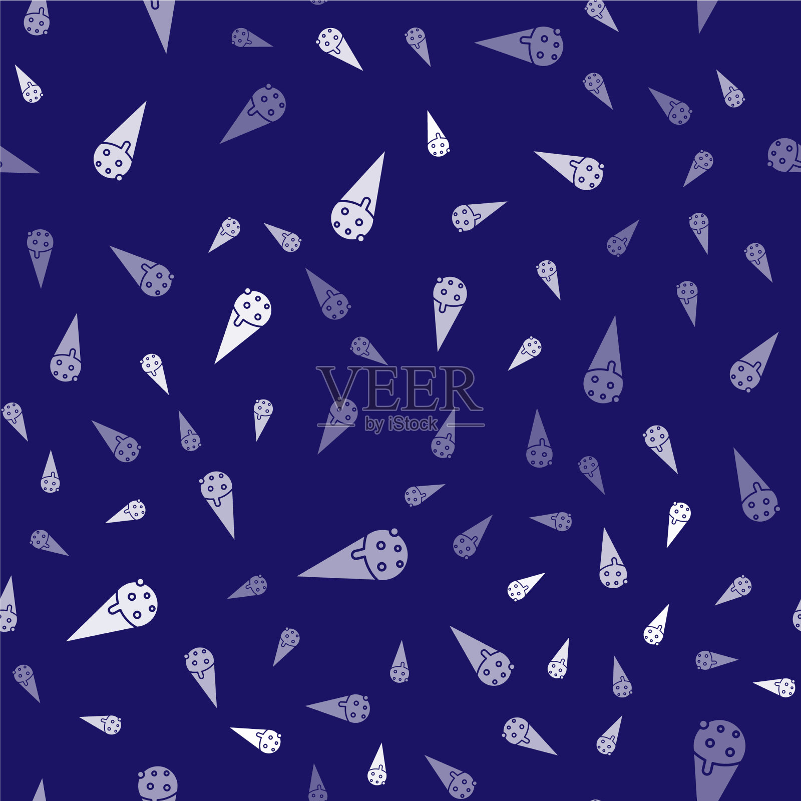 白色冰淇淋在华夫蛋筒图标孤立插画图片素材