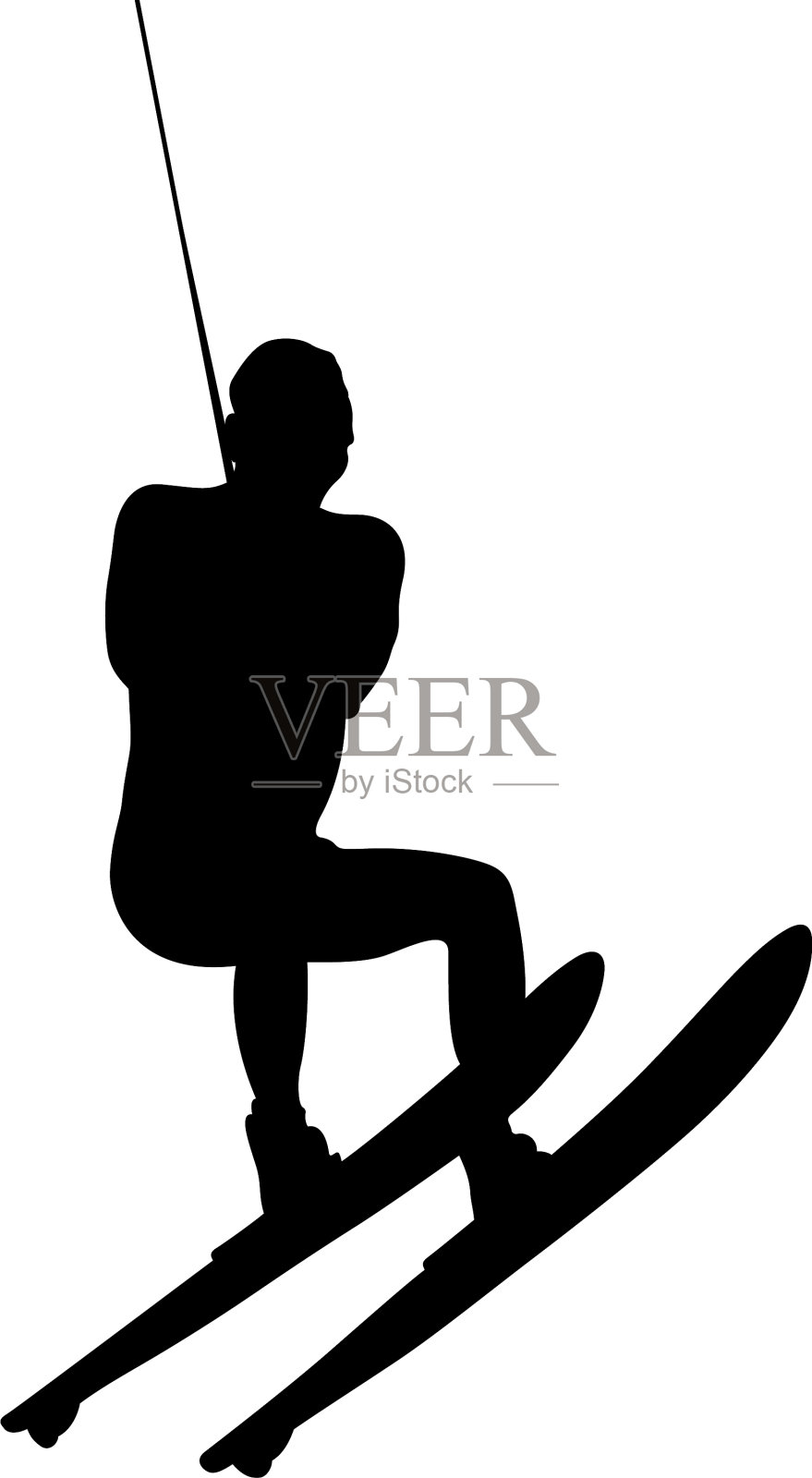 男子运动员滑水设计元素图片