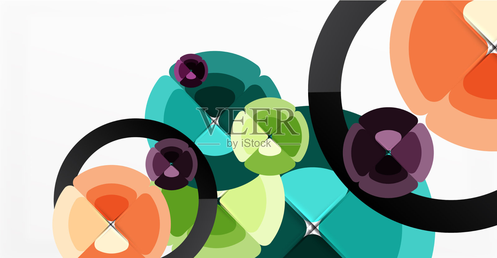 抽象背景时尚色圈插画图片素材