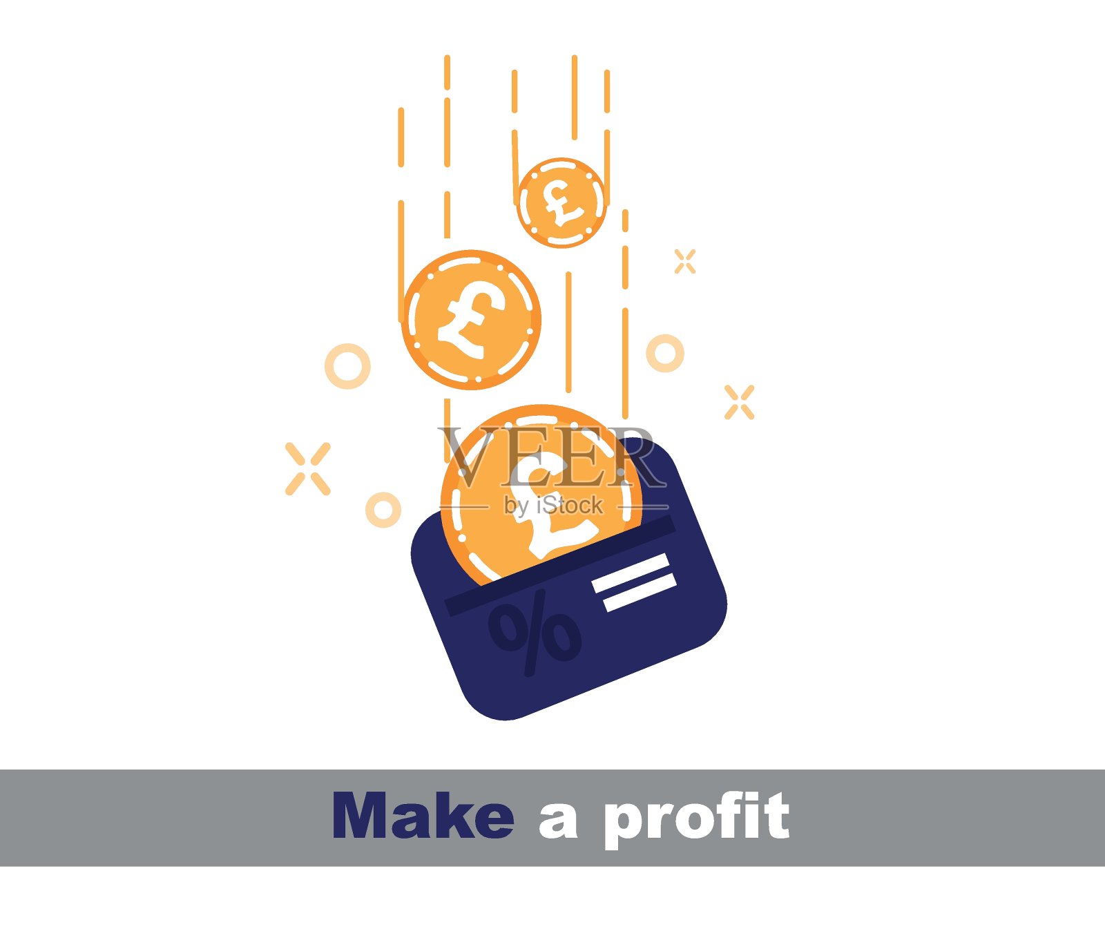 盈利。经济和货币概念。插画图片素材