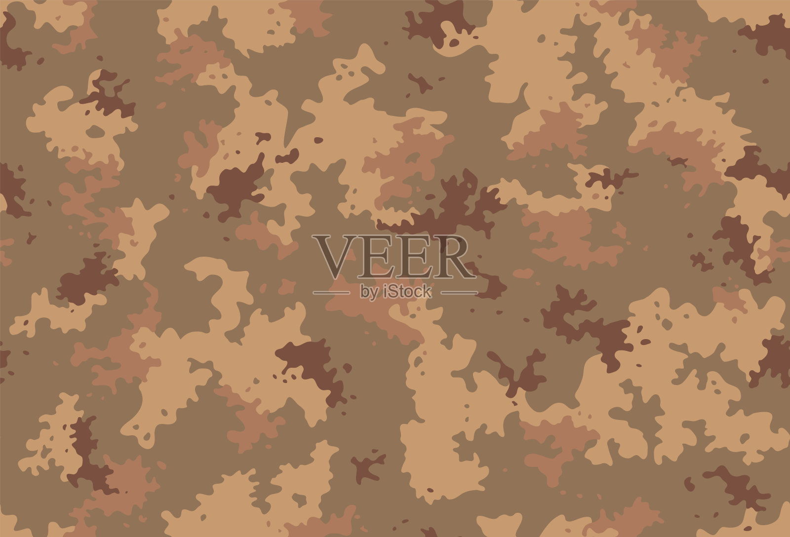 无缝的经典迷彩图案。迷彩捕鱼狩猎矢量背景。掩蔽黄褐色米色军用纹理壁纸。军队设计的织物印花插画图片素材