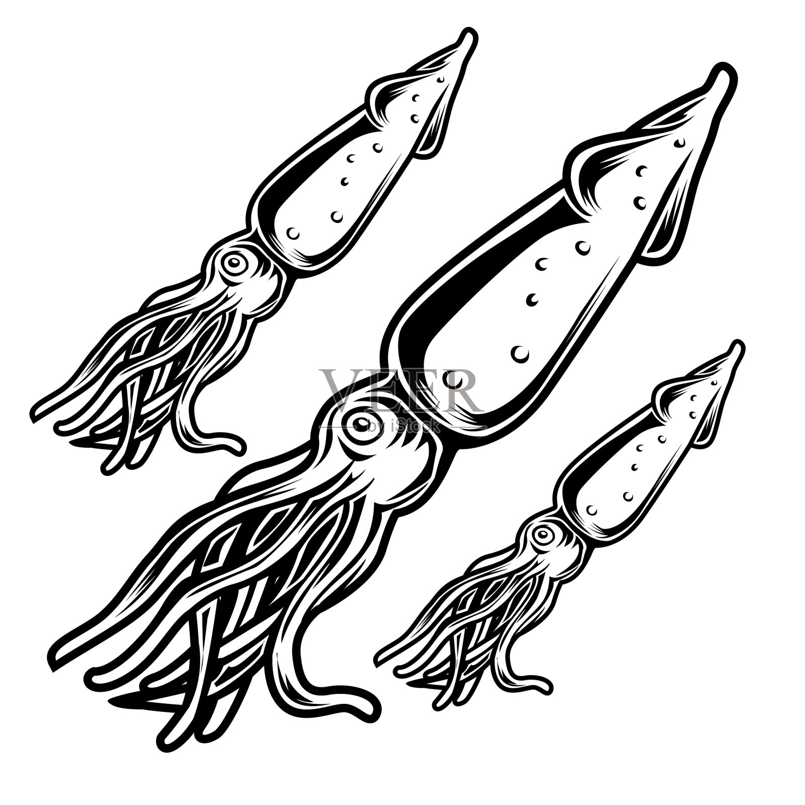 海鲜集蟹复古复古画出一片海洋设计元素图片