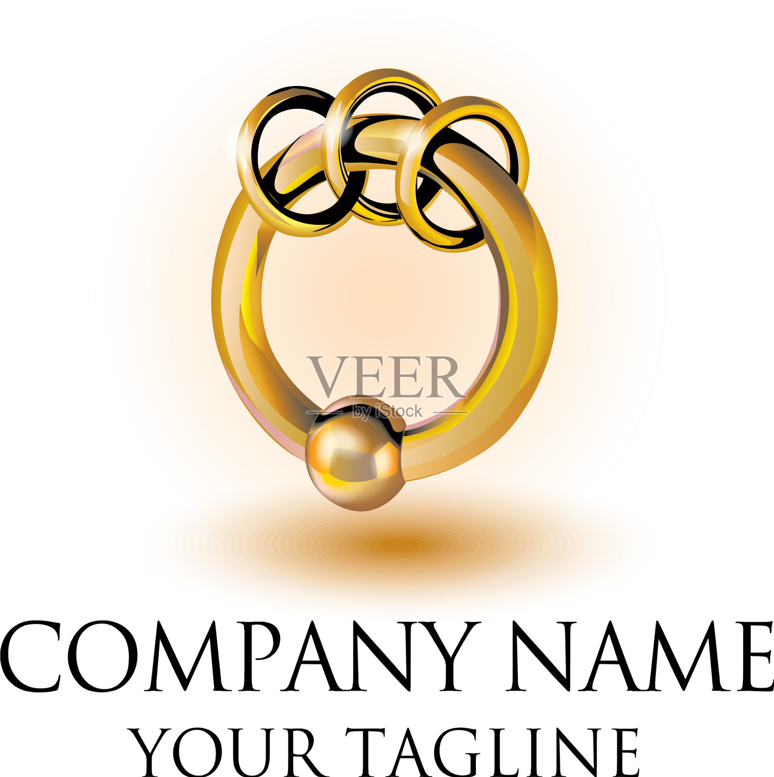 黄金结婚戒指插画图片素材