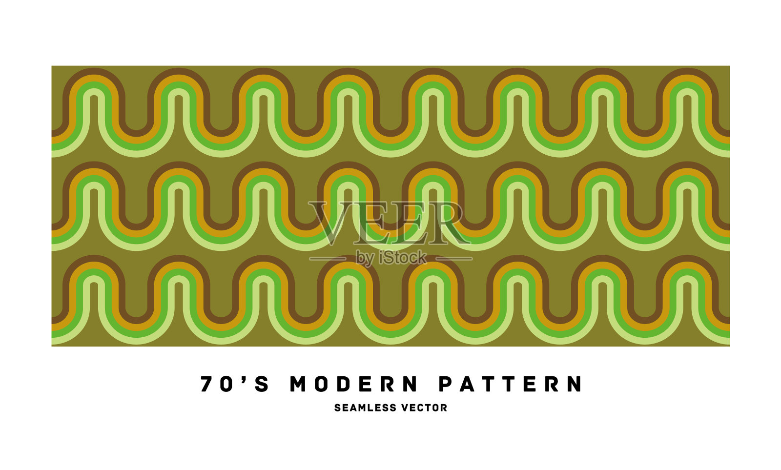 70年代的复古无缝图案材质矢量插图插画图片素材