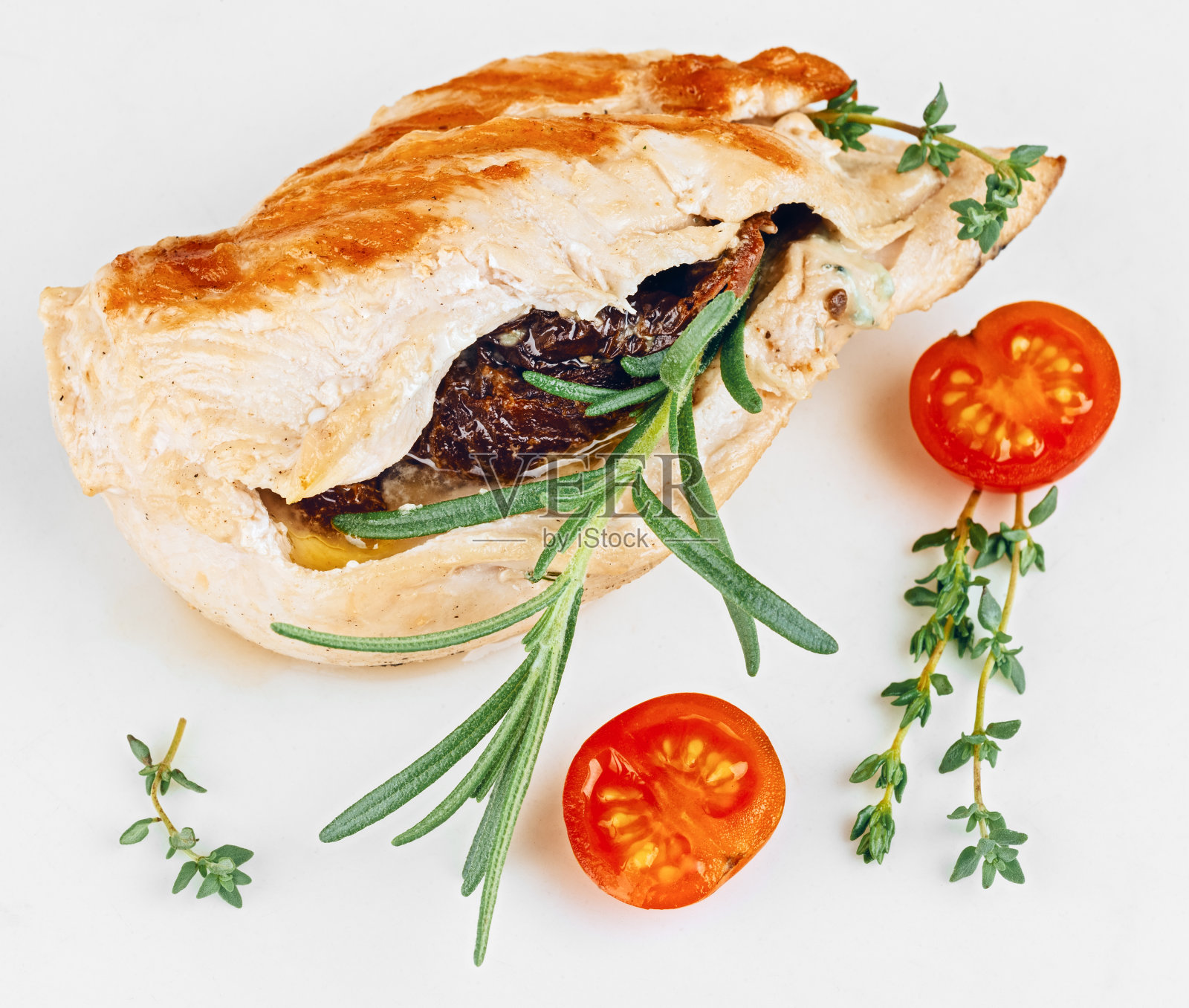 鸡里脊塞满了梅干照片摄影图片