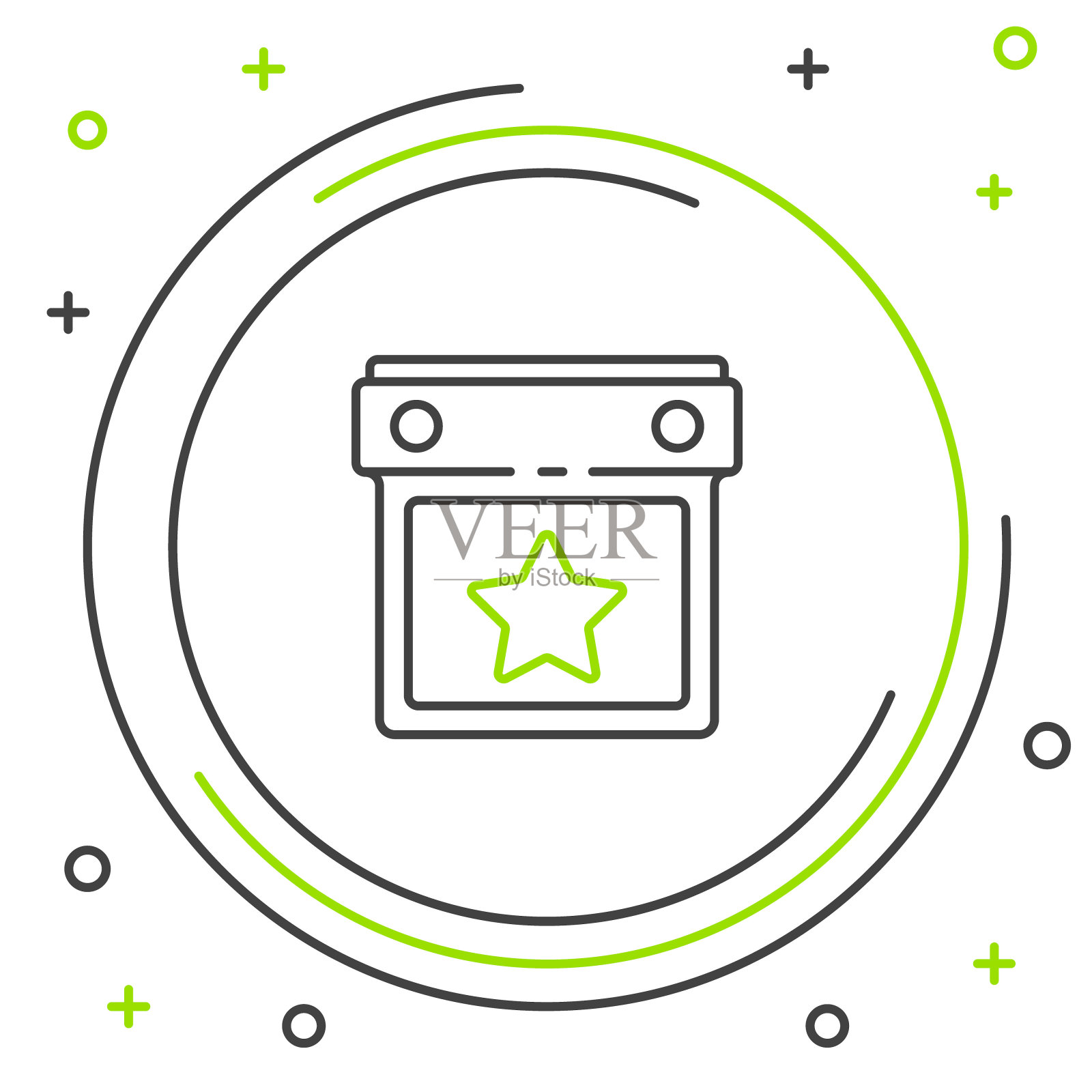 行日历党图标孤立在白色背景。事件提醒标志。色彩斑斓的轮廓的概念。向量插画图片素材