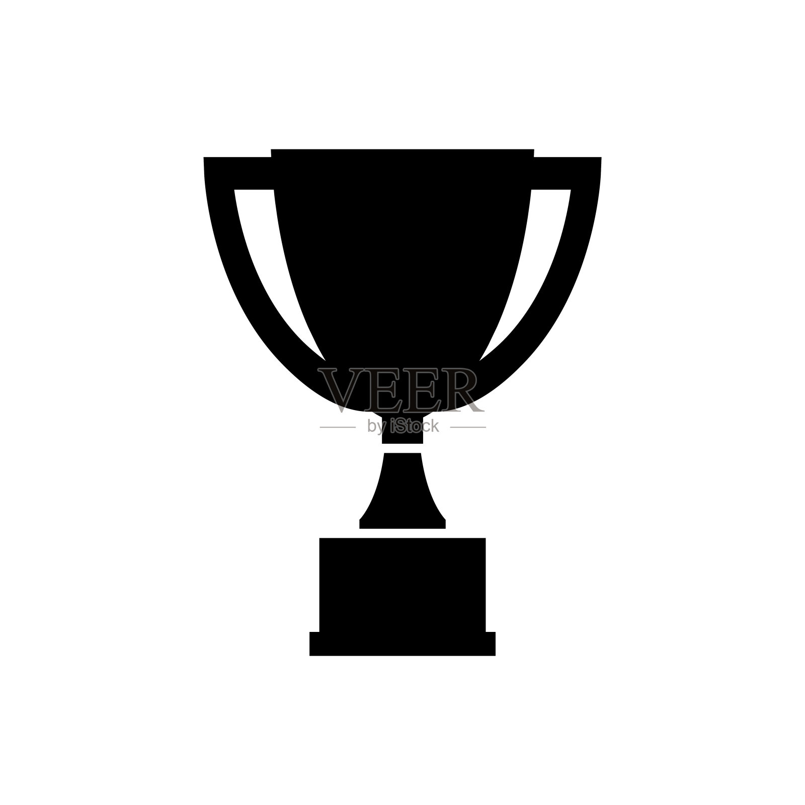 奖杯图标,标志孤立在白色背景插画图片素材