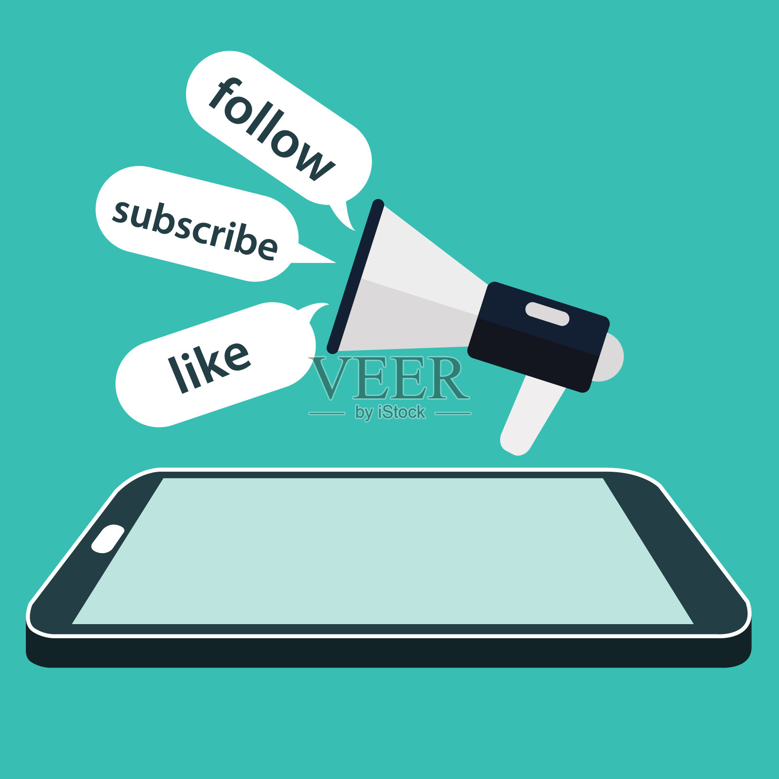 关注、点赞和订阅插画图片素材