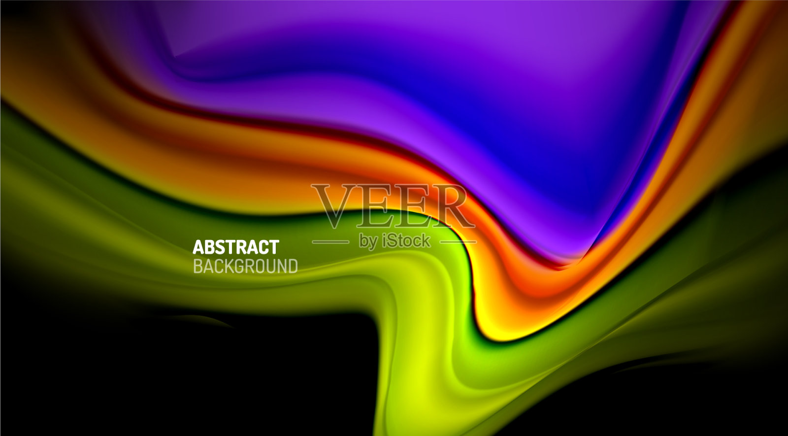 液体颜色在黑色背景上的液体梯度插画图片素材