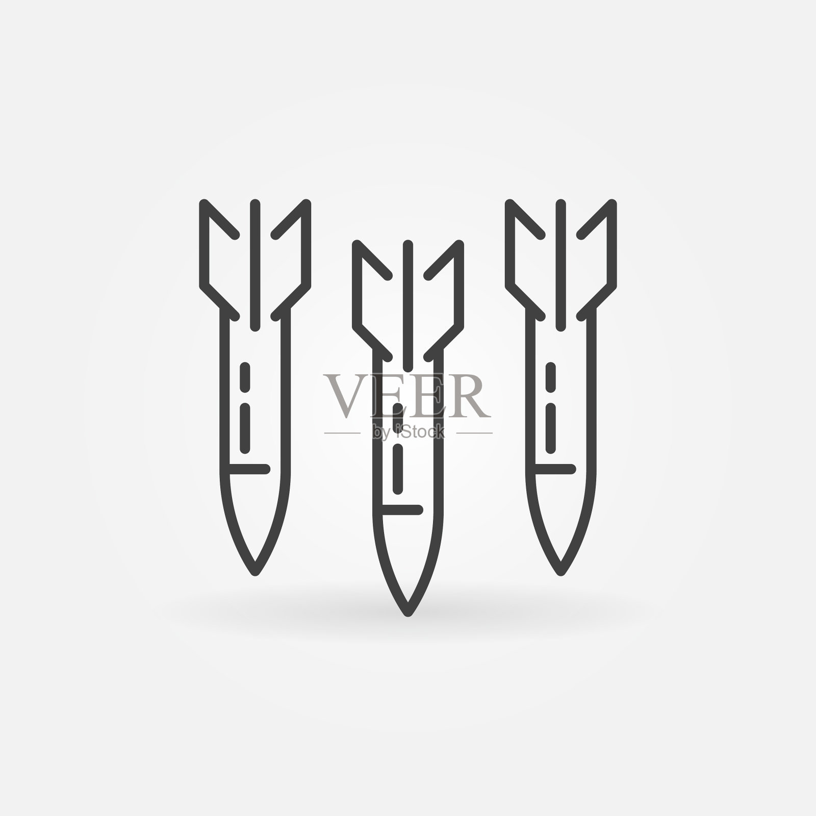 三枚导弹空袭概念大纲插画图片素材