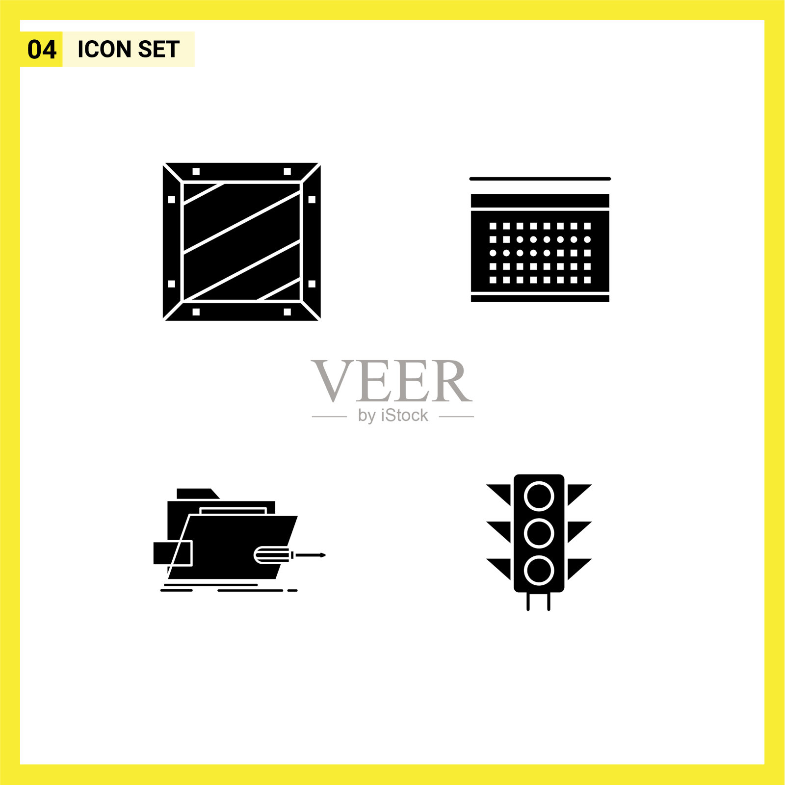 股票图标包4行符号和符号图标素材