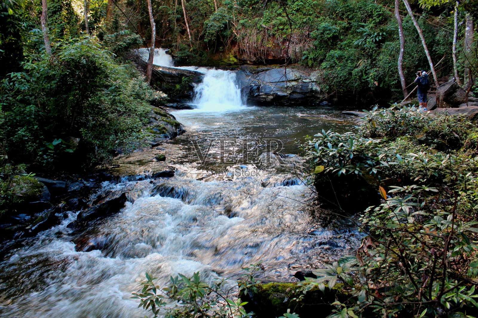 Pha Dok Xu 瀑布, Mae Klang Luang 村, Doi Inthanon Nat照片摄影图片