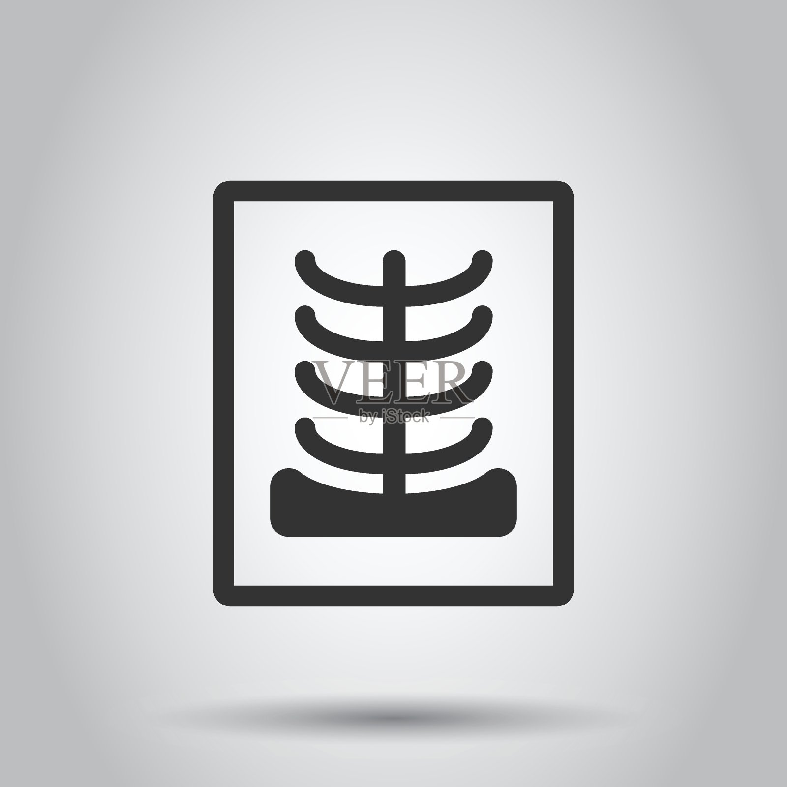 x射线图标在平面风格。放射学矢量插图在白色孤立的背景。医疗扫描的经营理念。插画图片素材