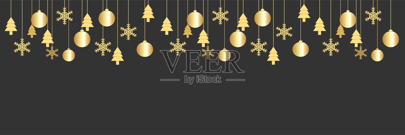 圣诞快乐和2021年新年背景的节日贺卡,邀请,派对传单,海报,横幅。金色的球,星星,雪花,五彩纸屑在黑色的背景上。插画图片素材