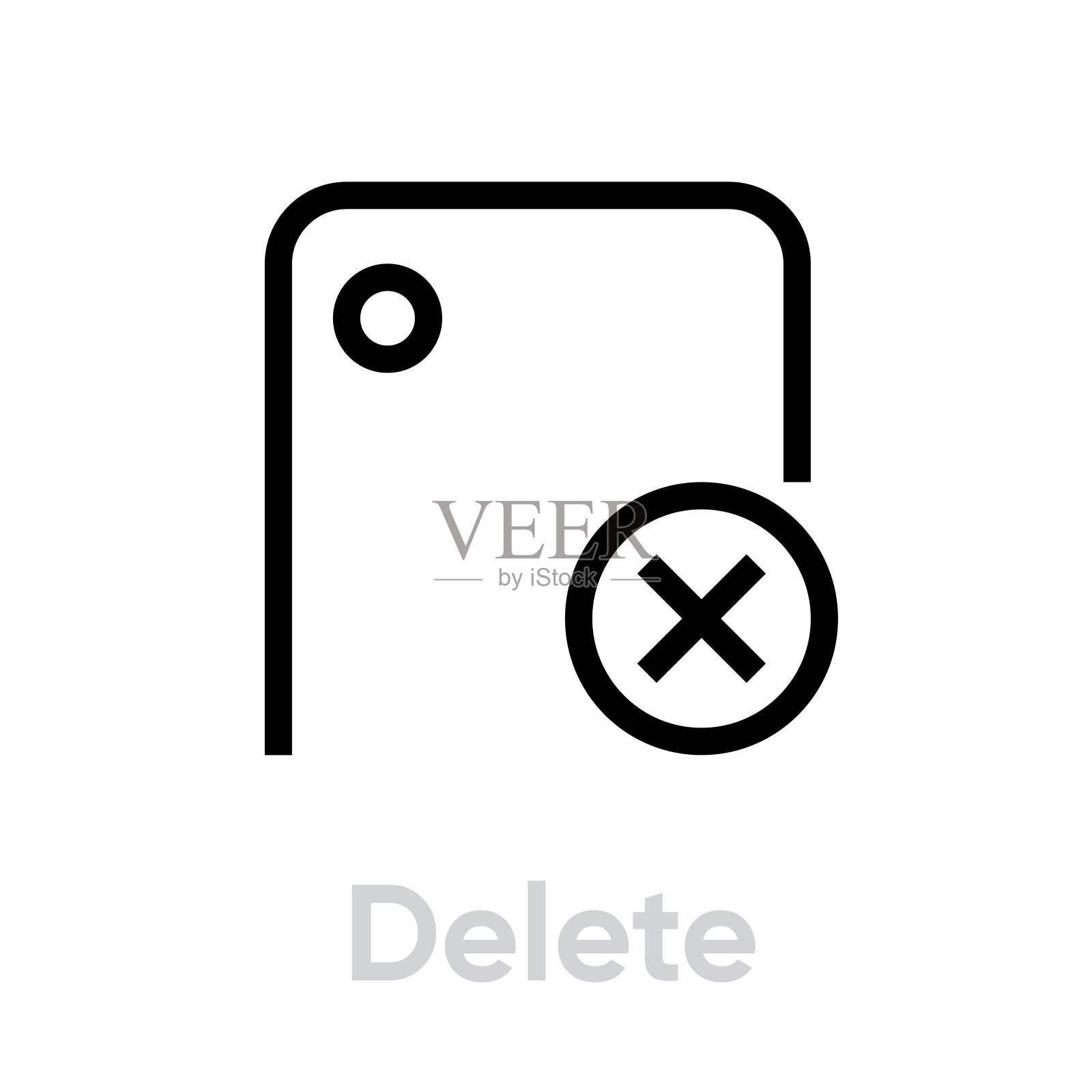 删除手机摄像头图标。可编辑的直线向量。图标素材