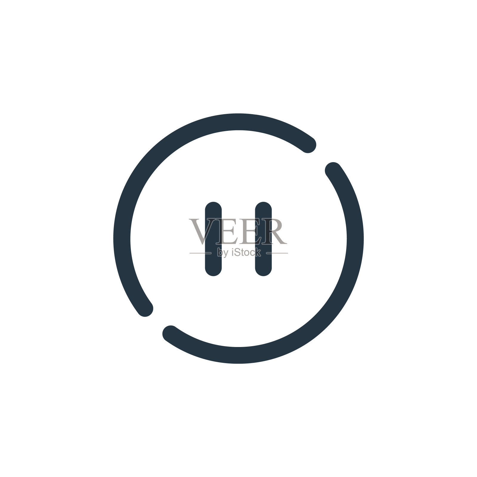 暂停矢量图标隔离在白色背景。轮廓,细线暂停图标用于网站设计和移动,应用程序开发。细线暂停轮廓图标矢量插图。图标素材